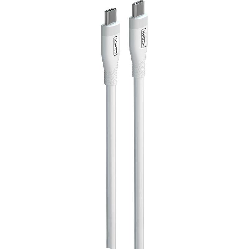 Techpick Silicone USB-C to USB-C Sync & Charge Cable, 2.00 m ( 6.56 ft ), White