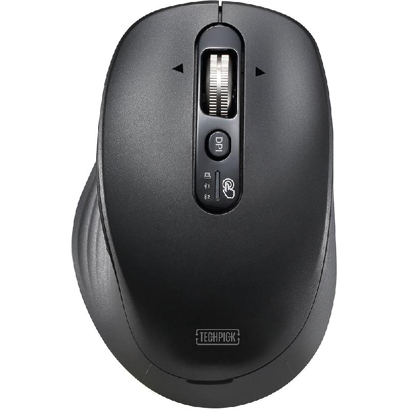 Techpick Smart Flying Scroll Mouse, Bluetooth/Wireless, Optical, 1000 to 3200 dpi, Black