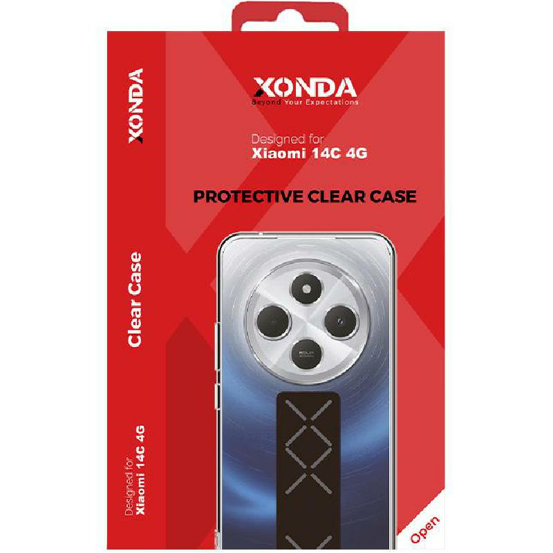Xonda Back Cover Mobile Case with Strap, for Xiaomi Redmi 14C, Clear