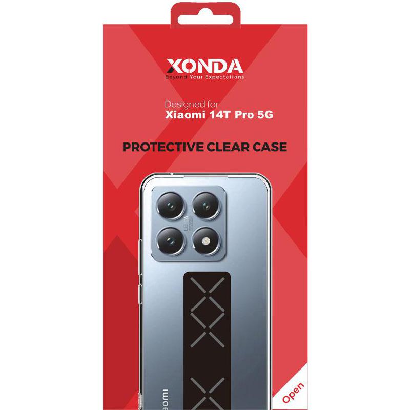Xonda Back Cover Mobile Case with Strap, for Xiaomi 14T Pro, Clear