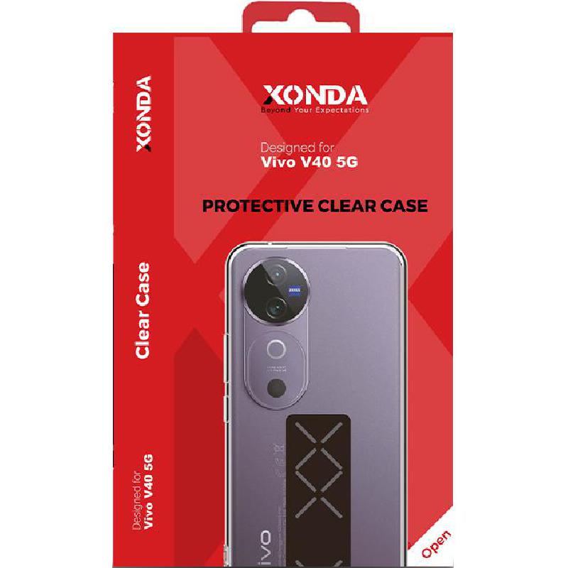 Xonda Back Cover Mobile Case with Strap, for vivo V40 5G, Clear