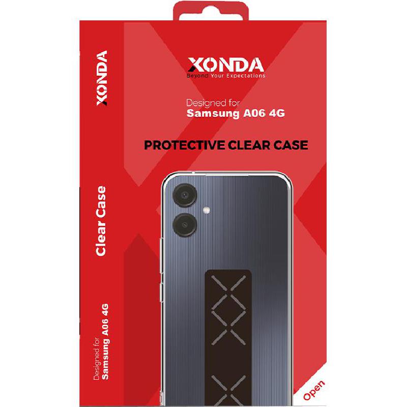 Xonda Back Cover Mobile Case with Strap, for Samsung Galaxy A06, Clear