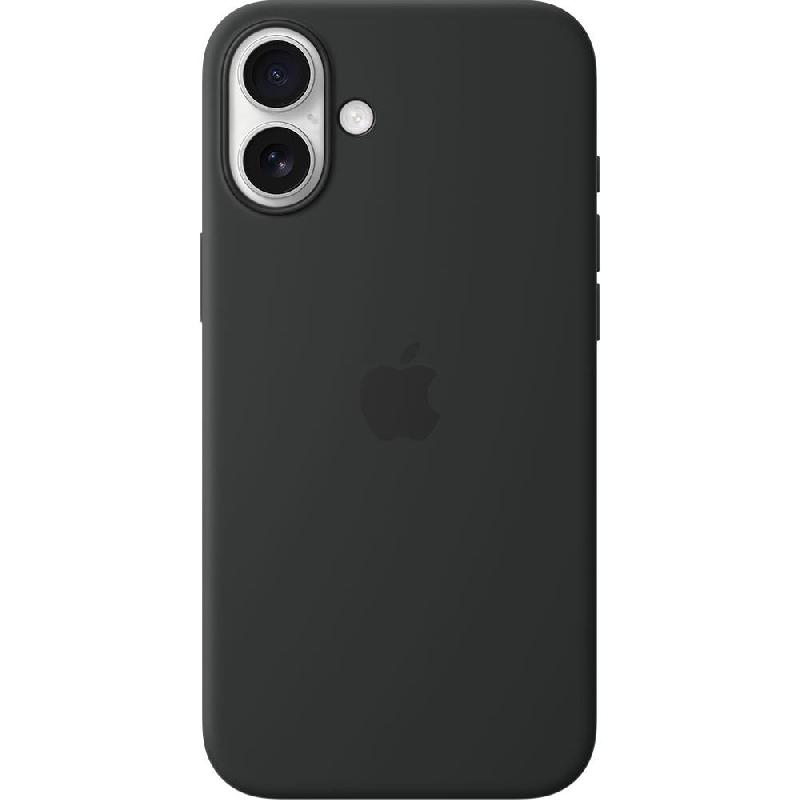Apple Silicone Back Cover Mobile Case with MagSafe, for iPhone 16, Black