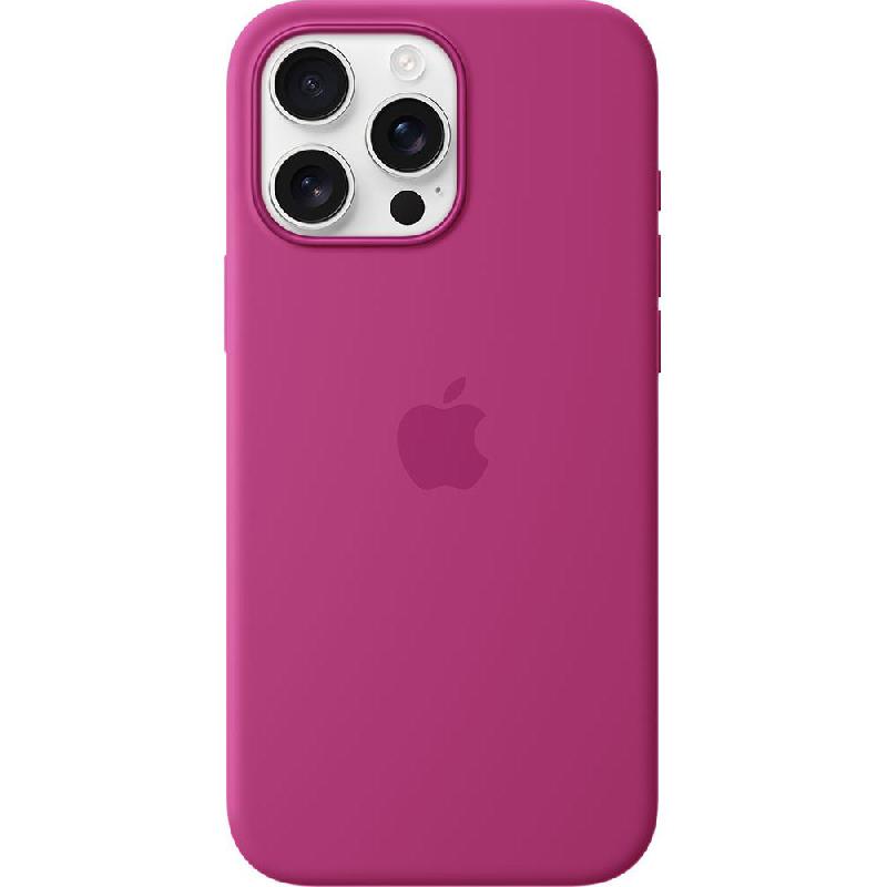 Apple Silicone Back Cover Mobile Case with MagSafe, for iPhone 16 Pro, Fuchsia