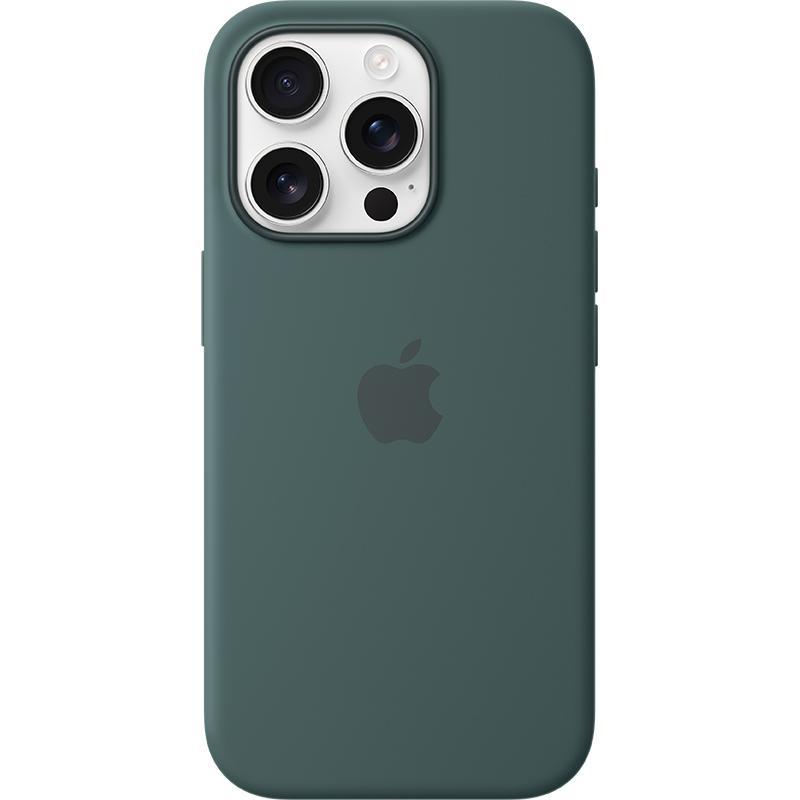 Apple Silicone Back Cover Mobile Case with MagSafe, for iPhone 16 Pro, Lake Green