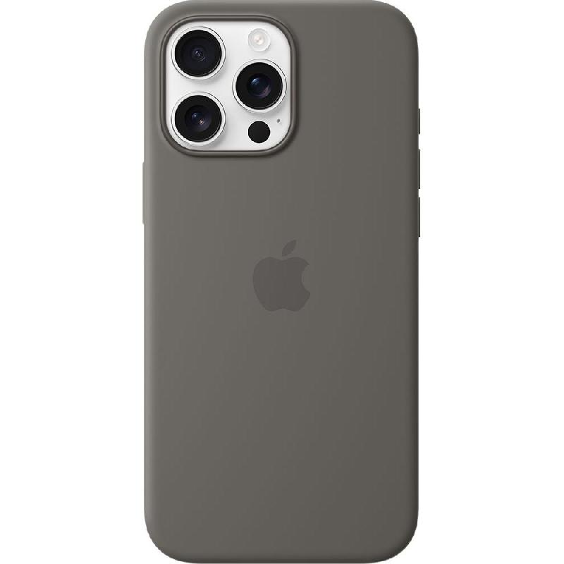 Apple Silicone Back Cover Mobile Case with MagSafe, for iPhone 16 Pro Max, Stone Grey