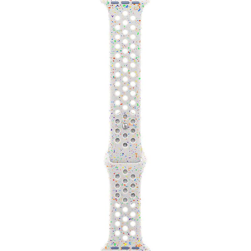 Apple Nike Sport Band Wrist Strap, for Apple Watch Ultra 2/Watch Series 10 46/Watch Series 9 45/Watch SE 44, Fluoroelastomer, Medium/Large Band Size, Pure Platinum