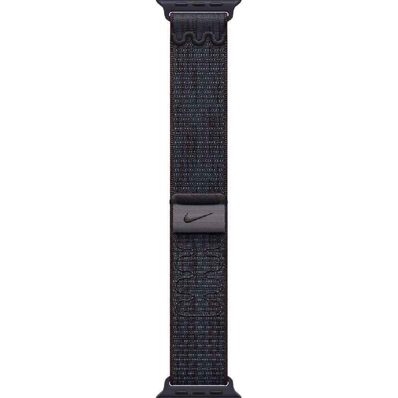 Apple Nike Sport Loop Wrist Strap, for Apple Watch Series 11 42/Watch Series 10 42/Watch Series 9 41/Watch SE 40, Nylon Weave (Double-Layer), Black/Blue