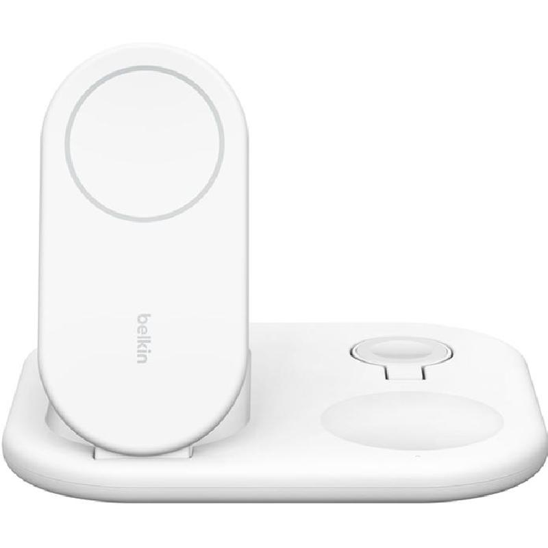 Belkin BoostCharge 3-in-1 Wireless Charging Foldable Stand with Magnetic, Qi2, 15 Watts, White