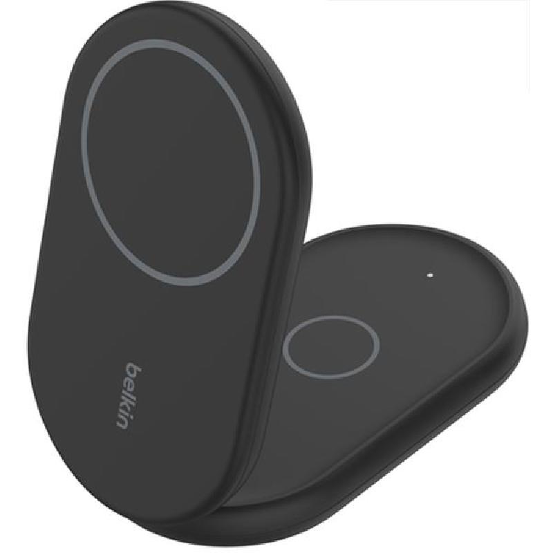Belkin BoostCharge 2-in-1 Wireless Charging Foldable Stand with Magnetic, Qi2, 15 Watts, Black