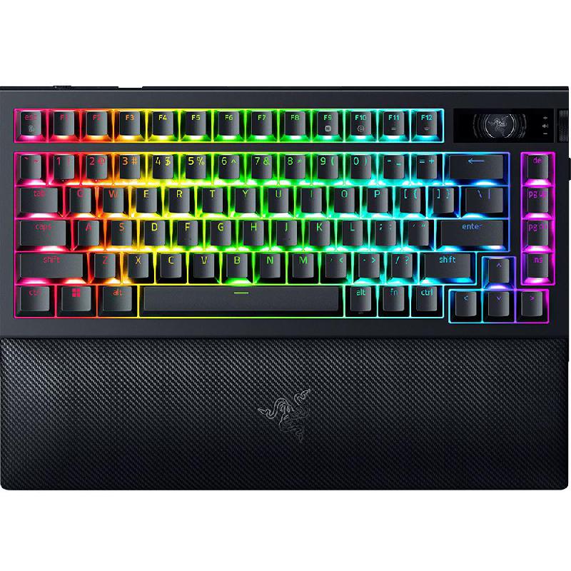 Razer BlackWidow V4 Pro 75% Gaming Keyboard, Bluetooth/Wireless (2.4 GHz RF)/Wired, for Apple Laptop/Desktop Computer/Gaming Desktop Computer/CPU/Gaming CPU, Black