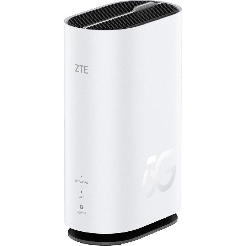 ZTE G5C 5G CPE Router, 5 GHz: up to 1.2 Gbps/2.4 GHz: up to 575 Mbps, up to 32 Devices, Dual Band (2.4 GHz/5 GHz), Wi-Fi 6 (802.11ax), Single Port (LAN/WAN)/Single Port (LAN)