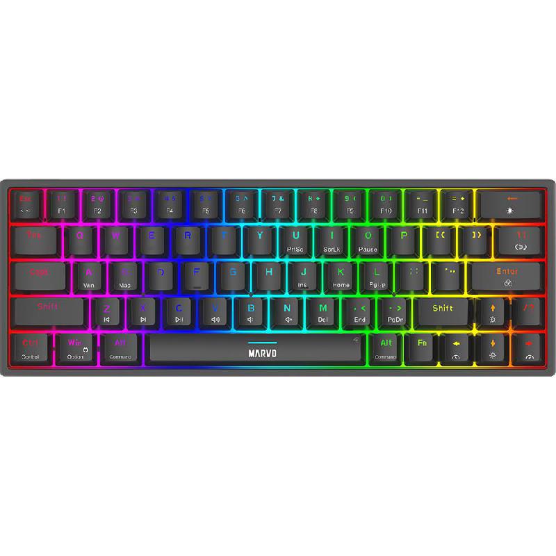 MARVO KG955 60% Mechanical Gaming Keyboard, Wired, for Laptop/Desktop Computer/Gaming Desktop Computer/CPU Windows OS, Black