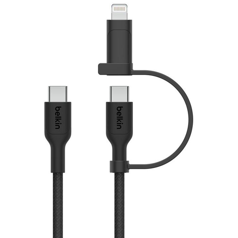 Belkin BoostCharge 2-in-1 Cable USB-C to USB-C/Lightning Sync & Charge Cable, 1.50 m ( 4.92 ft ), Black