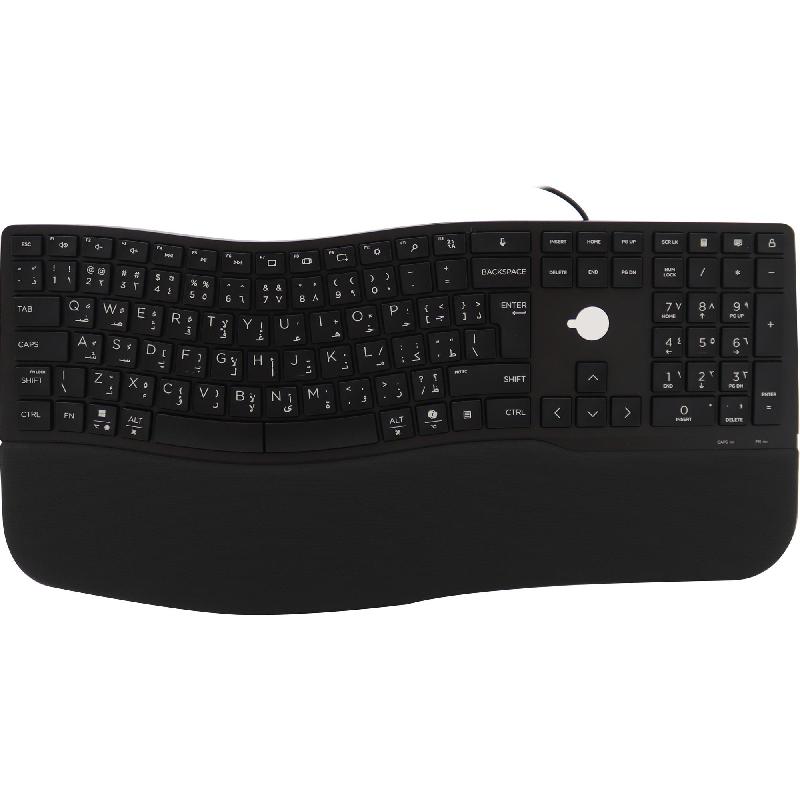 HP 480 Keyboard, Wired, for Devices with Windows/macOS, Black