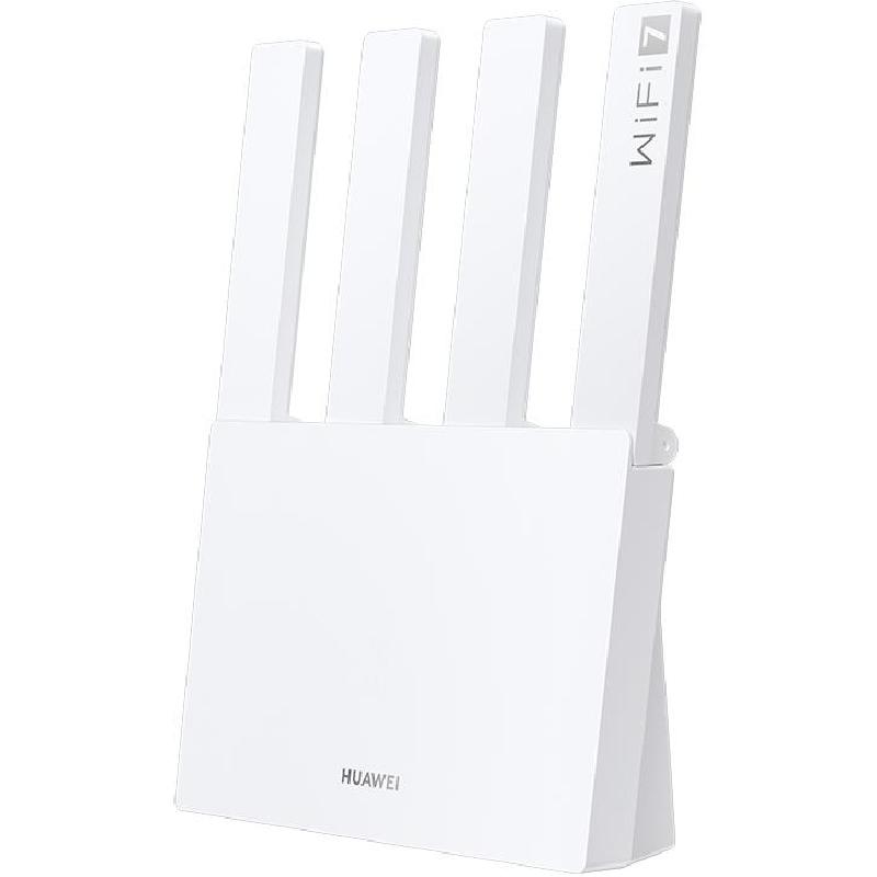 Huawei WiFi BE3 Wireless Router, up to 128 Devices, Dual Band (2.4 GHz/5 GHz), Wi-Fi 7 (802.11b/g/n/ax/be), 4 Port (LAN/WAN Auto Adapter), White