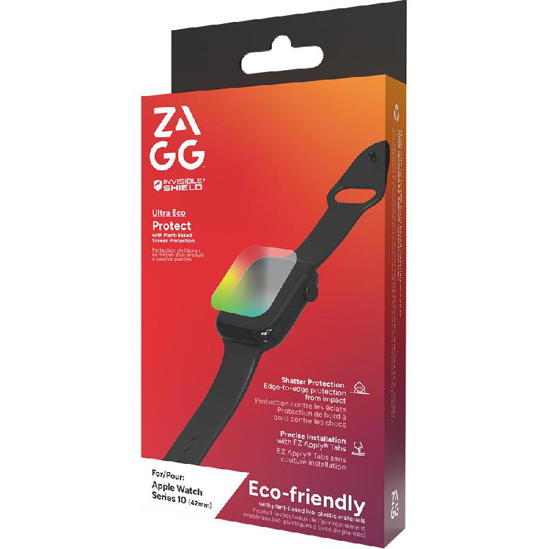 Zagg Ultra Eco Smartwatch Screen Protector, for Apple Watch Series 11 42/Watch Series 10 42, Smooth Surface, High Gloss Finish