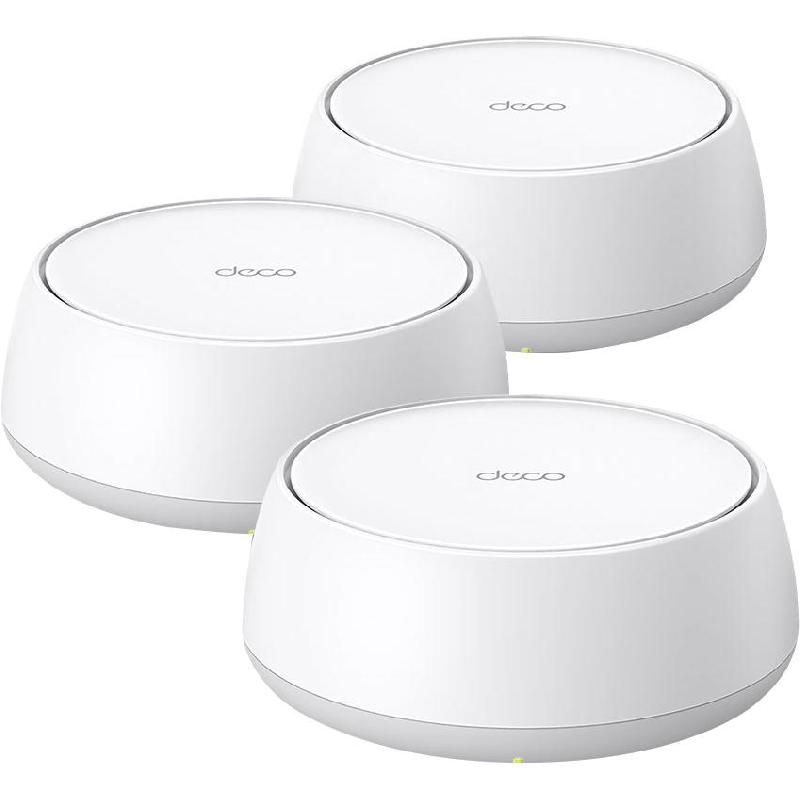 TP-Link Deco BE25 (3-pack) Whole Home Mesh Wi-Fi, 5 GHz: up to 2882 Mbps/2.4 GHz: up to 688 Mbps, up to 150 Devices, Dual Band (2.4 GHz/5 GHz), Wi-Fi 7 (802.11b/g/n/ax/be), White