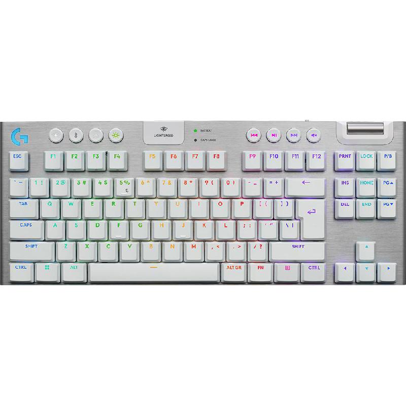 Logitech G G915 X LIGHTSPEED TKL Low-Profile Wireless Gaming Keyboard, Bluetooth/Wireless (2.4 GHz RF)/Wired, for Devices with Windows/macOS, White