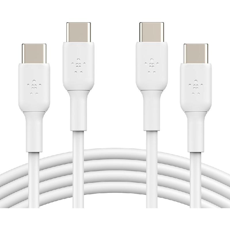 Belkin BoostCharge USB-C to USB-C (2 Pack) Sync & Charge Cable, 1.00 m ( 3.28 ft ), White