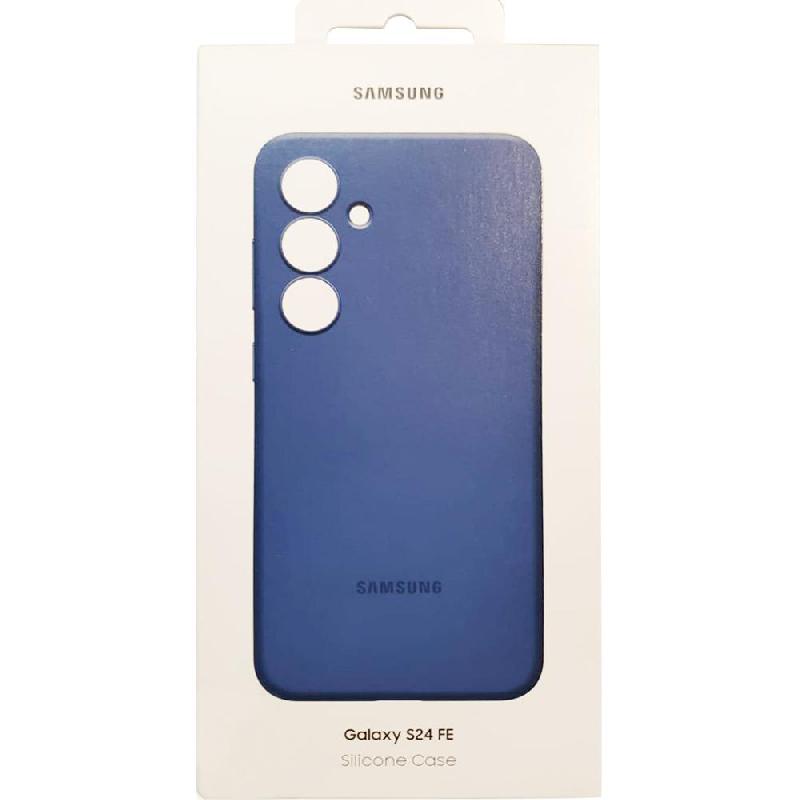Samsung Silicone Back Cover Mobile Case, for Samsung Galaxy S24 FE 5G, Blue