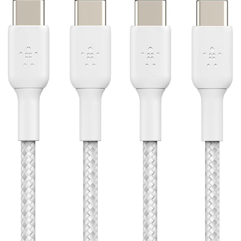 Belkin BoostCharge USB-C to USB-C (2 Pack) Sync & Charge Cable, 2.00 m ( 6.56 ft ), White