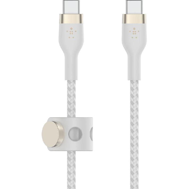 Belkin BoostCharge Pro Flex USB-C to USB-C Sync & Charge Cable, 3.00 m ( 9.84 ft ), White