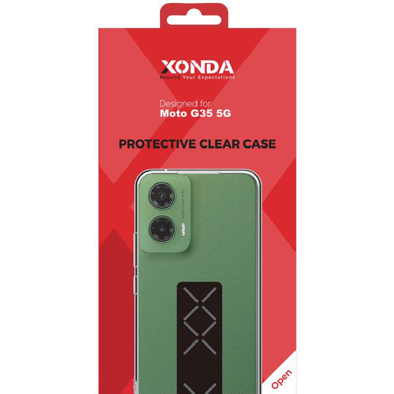 Xonda Back Cover Mobile Case with Strap, for Motorola moto g35 5G, Clear