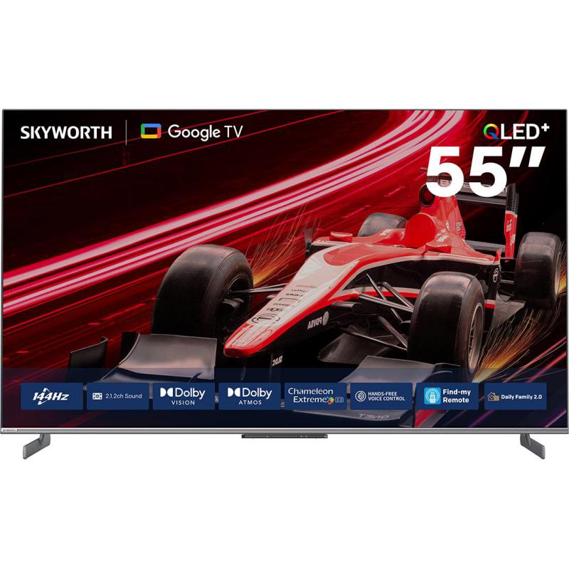 Skyworth 55" Smart TV, 4K QLED+, 144 Hz, Black, 55Q7700G