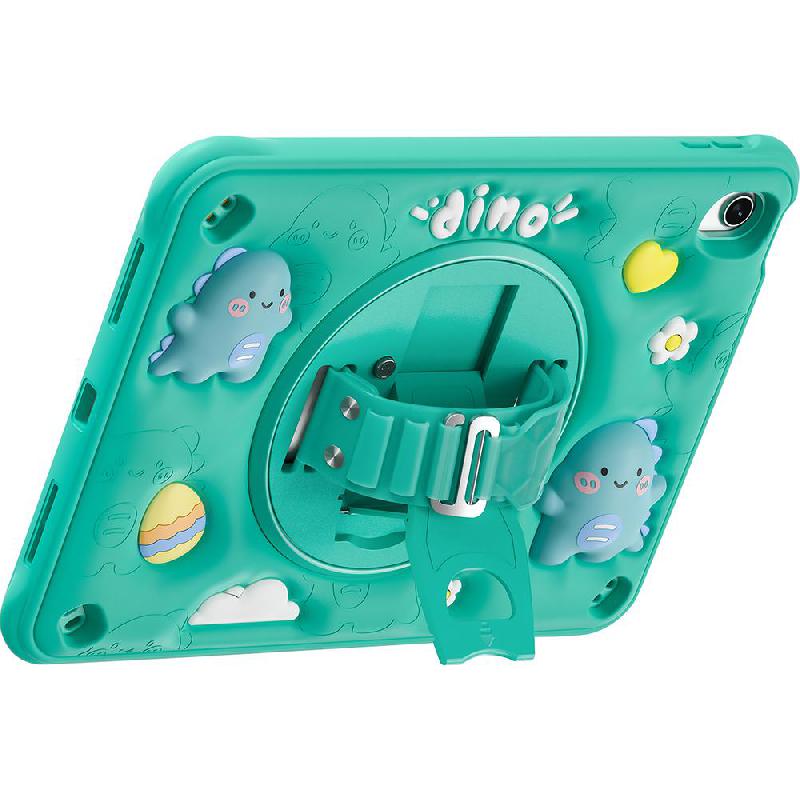 Kadasic Cartoon Strap Back Cover Tablet Case for Kids, for iPad 10.9 10th Gen, Green