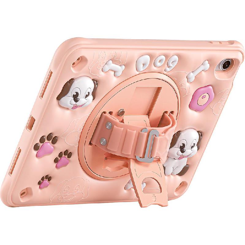 Kadasic Cartoon Strap Back Cover Tablet Case for Kids, for iPad 10.9 10th Gen, Light Pink