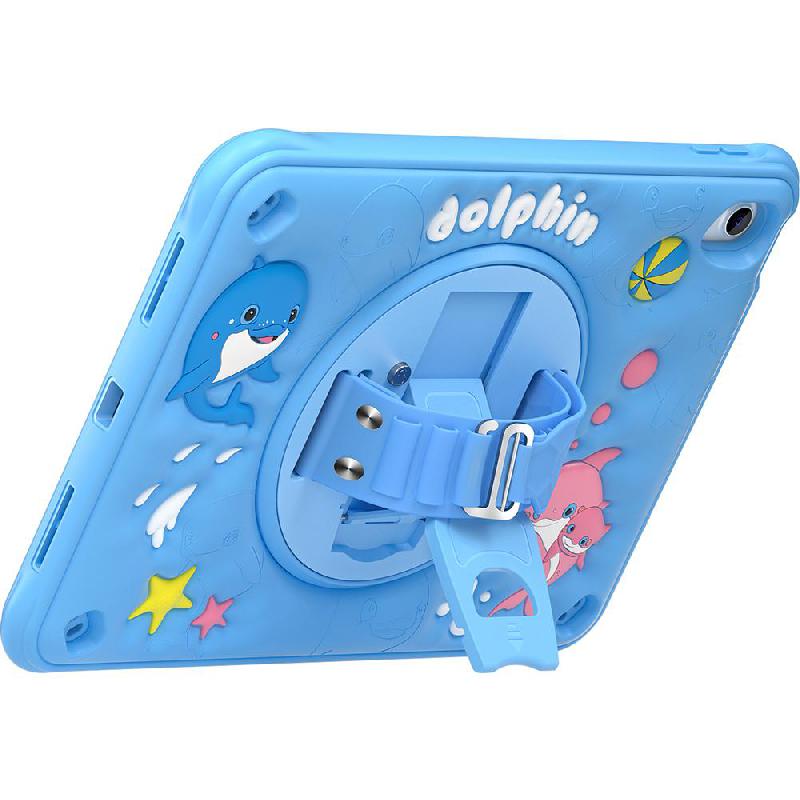 Kadasic Cartoon Strap Back Cover Tablet Case for Kids, for iPad 10.9 10th Gen, Blue