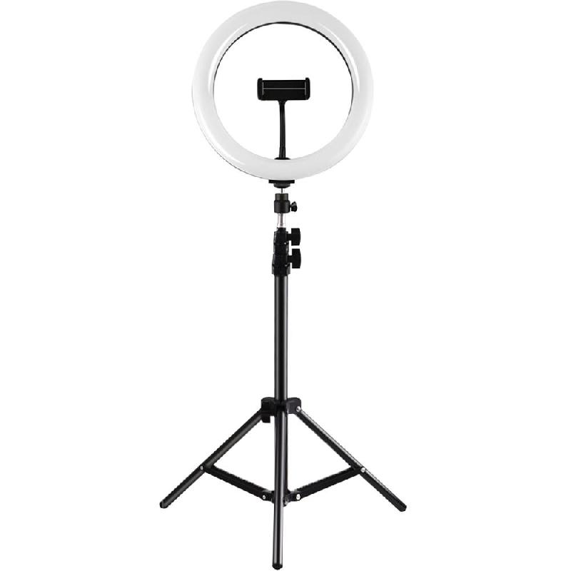 HYPHEN Vlogging Kit 12" LED Ring Light Adjustable Tripod Smartphone Camera Accessory, Universal, for Most Devices, Black