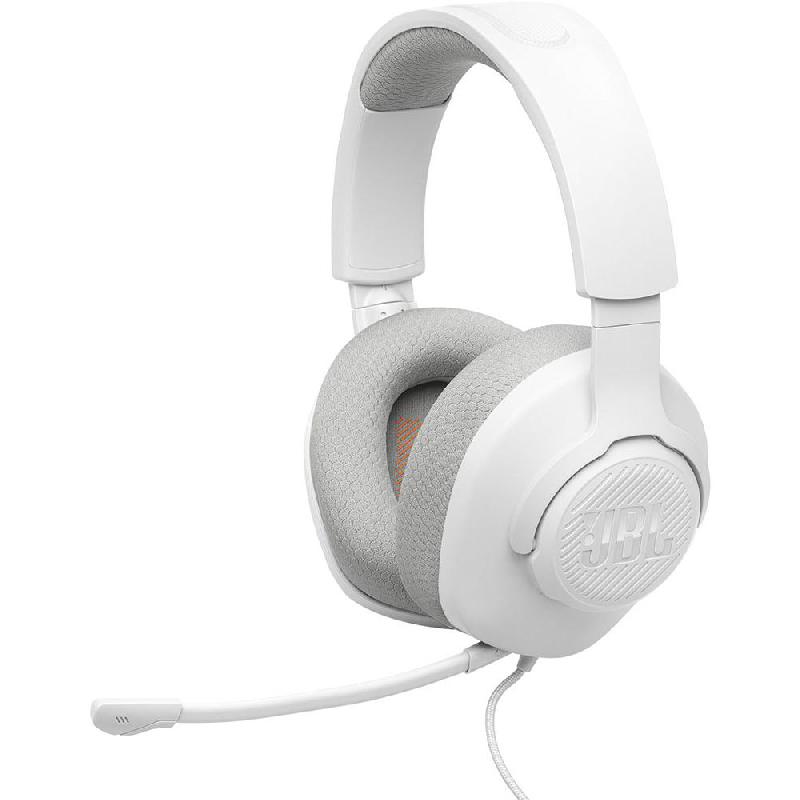 JBL Quantum 100M2 Over-Ear Headphones, Wired, 3.5 mm Connector, Detachable Microphone, White