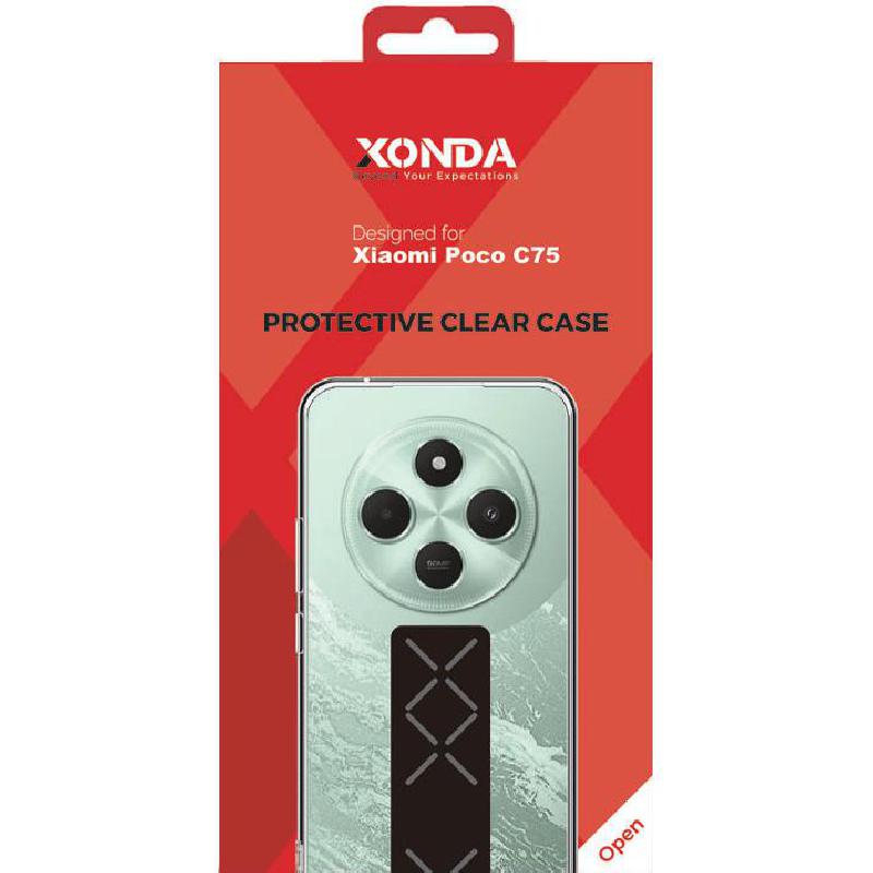 Xonda Back Cover Mobile Case with Strap, for Xiaomi POCO C75, Clear