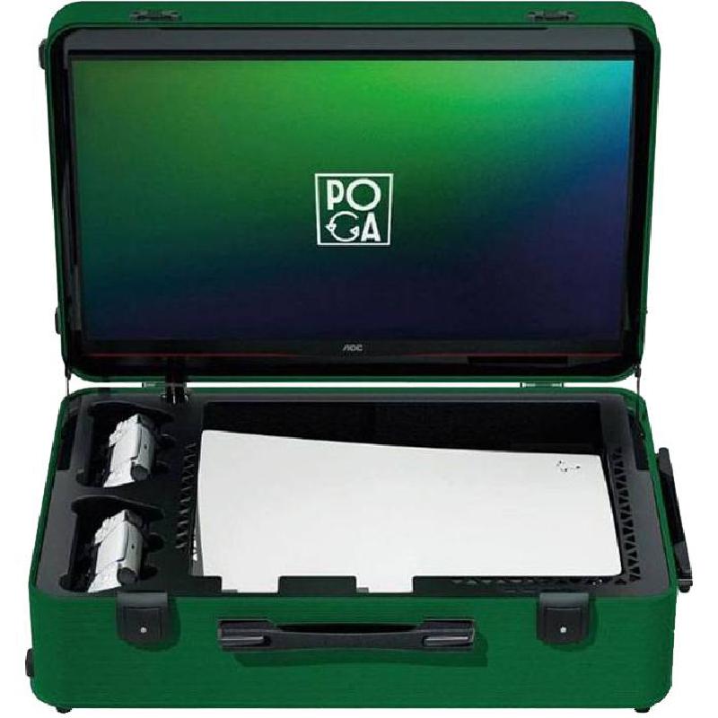 POGA Lux Portable Gaming Monitor with Case, for PlayStation 5, Green