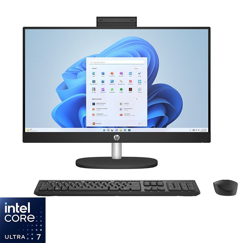 HP All-in-One Desktop Computer, 23.8", Intel Core Ultra 7, 16 GB RAM, 512 GB PCIe NVMe M.2 SSD, Intel Graphics