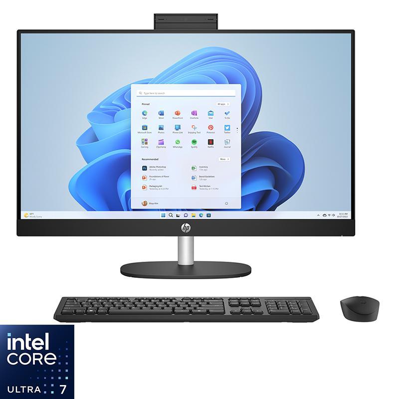 HP All-in-One Desktop Computer, 27", Intel Core Ultra 7, 32 GB RAM, 1 TB PCIe NVMe M.2 SSD, Intel Graphics