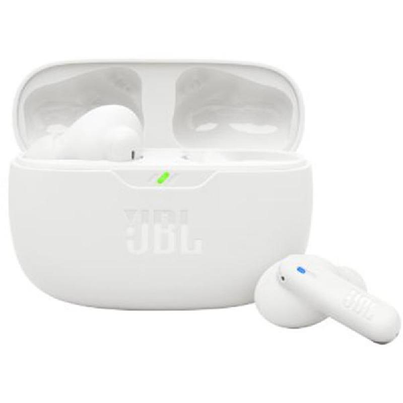 JBL Wave Beam 2 Earbuds, Active Noise Cancelling, Bluetooth, USB-C (Charging), Built-in Microphone, White