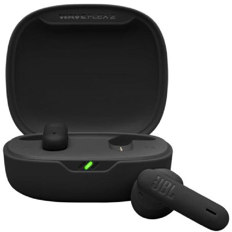 JBL Wave Flex 2 Earbuds, Bluetooth, USB-C (Charging), Built-in Microphone, Black