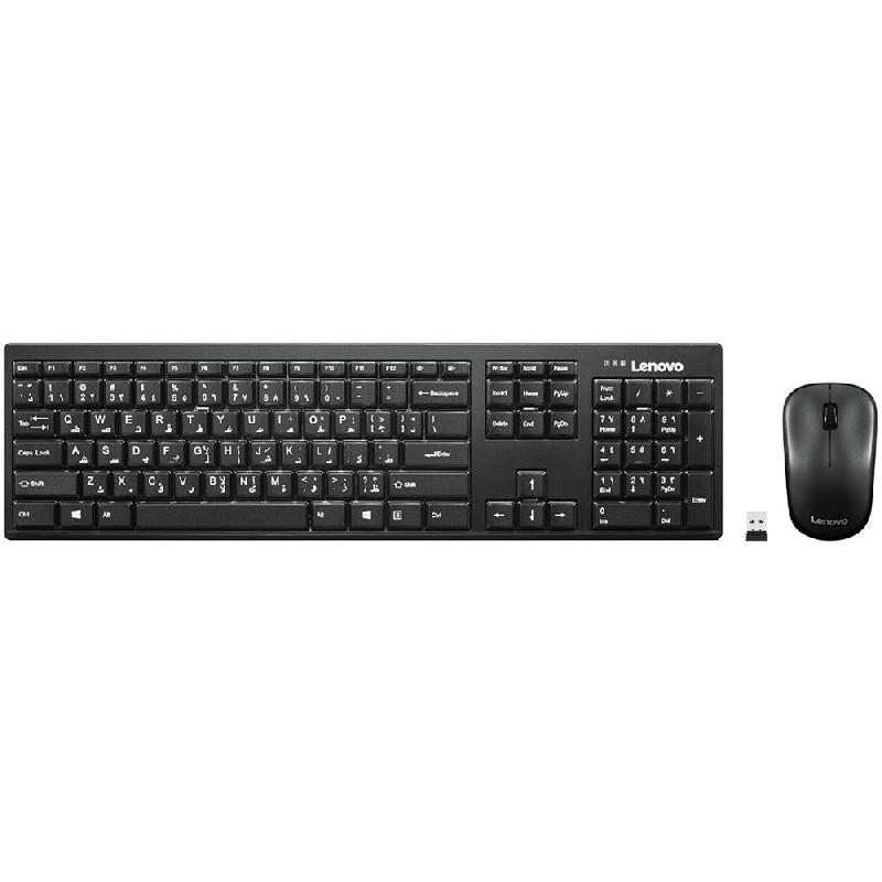 Lenovo 100 Desktop (Keyboard and Mouse), Wireless (2.4 GHz RF), for Laptop/Desktop Computer/Gaming Desktop Computer/CPU Windows OS, Black