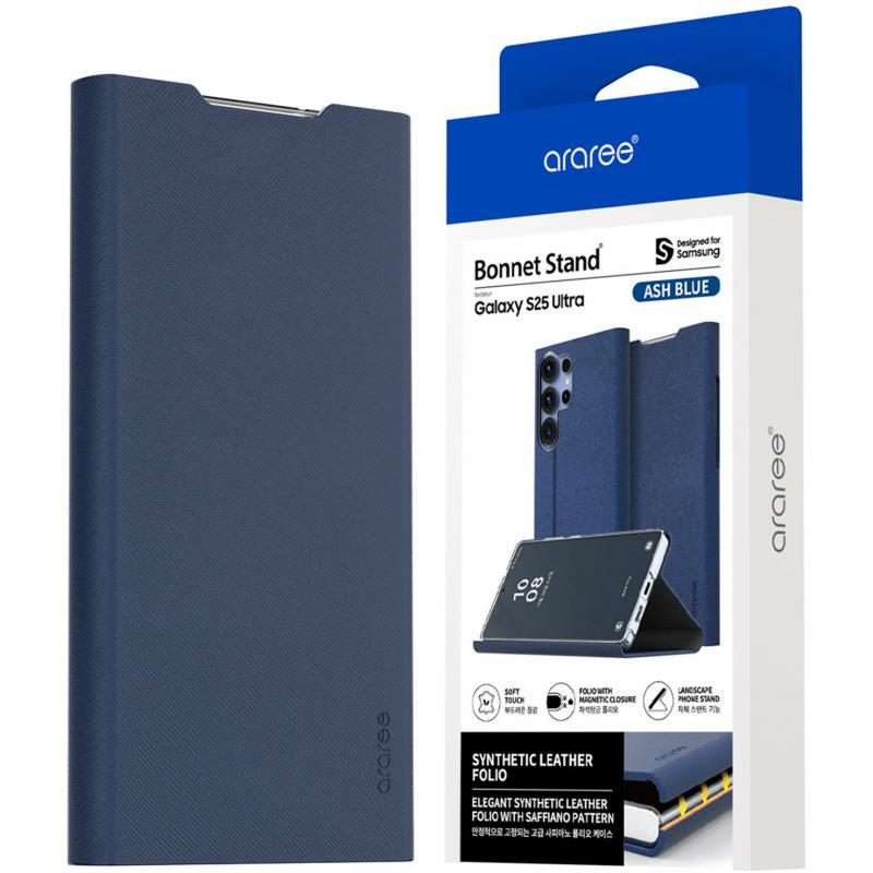 Araree Bonnet Stand Flip Cover Mobile Case, for Samsung Galaxy S25 Ultra, Blue