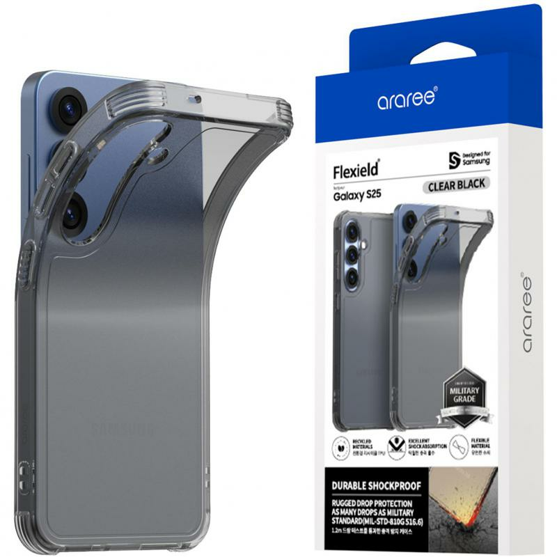 Araree Flexield Back Cover Mobile Case, for Samsung Galaxy S25, Clear/Black