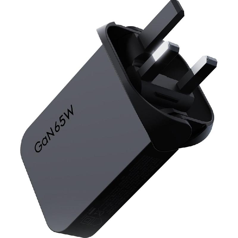 RAVPower PD Pioneer 65W 2-Port Wall Charger with Gan 5.0 Tecnology, USB PD (Power Delivery), 65 Watts, Dual USB-C, Black