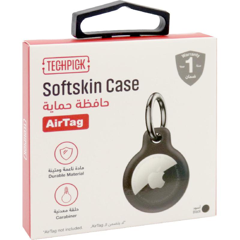 Techpick AirTag Case AirTag Case (AirTag Not Included) Item Locator Accessory, for Apple AirTag, Black