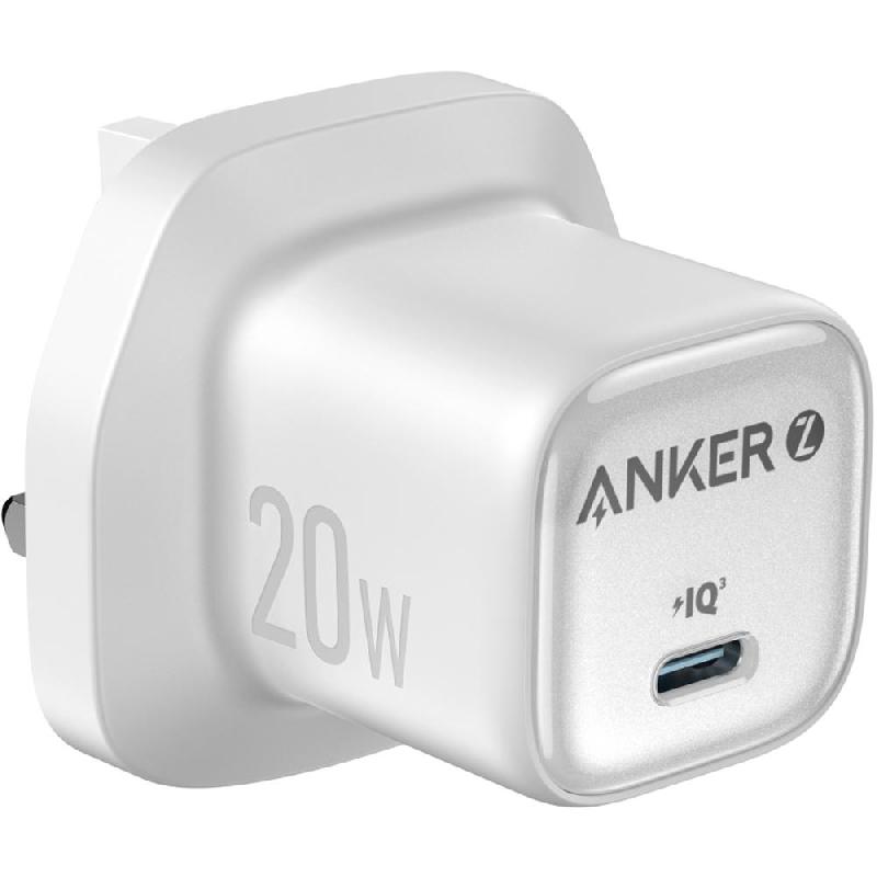 Anker Charger 20W GaN, USB PD (Power Delivery), 20 Watts, Single USB-C, White