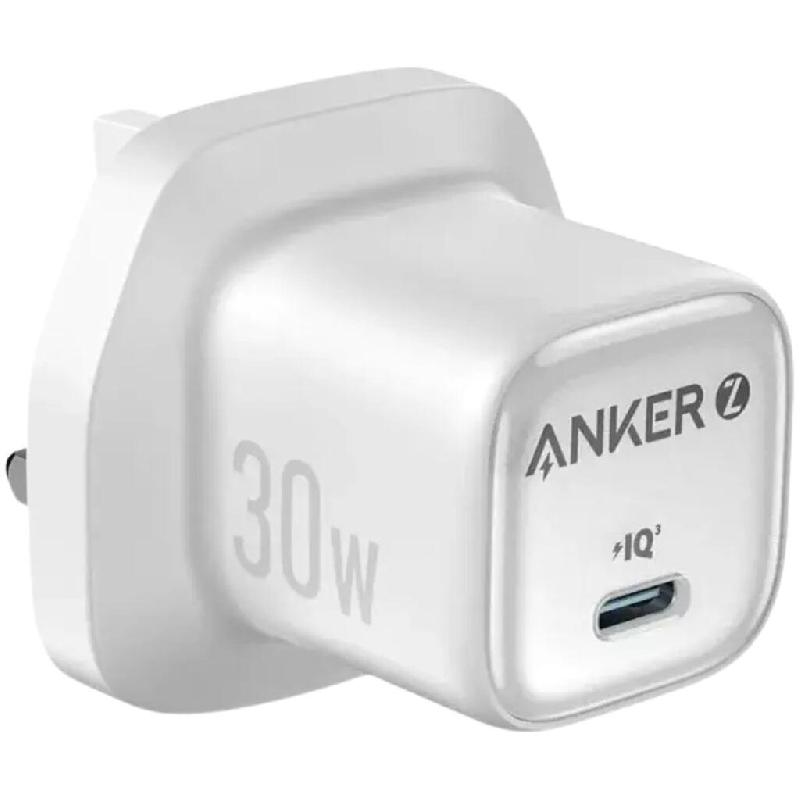 Anker Charger 30W GaN, USB PD (Power Delivery), 30 Watts, Single USB-C, White