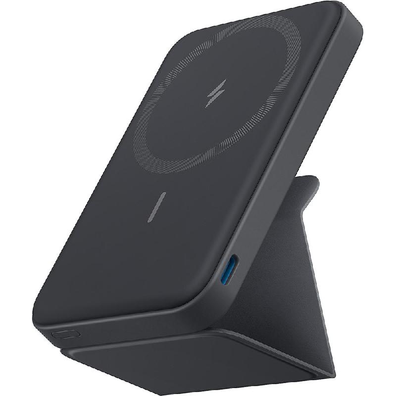 Anker 622 MagGo 5000 mAh Magnetic Battery with Stand, Qi/PMA, 5000 mAh, Single USB-C, Black