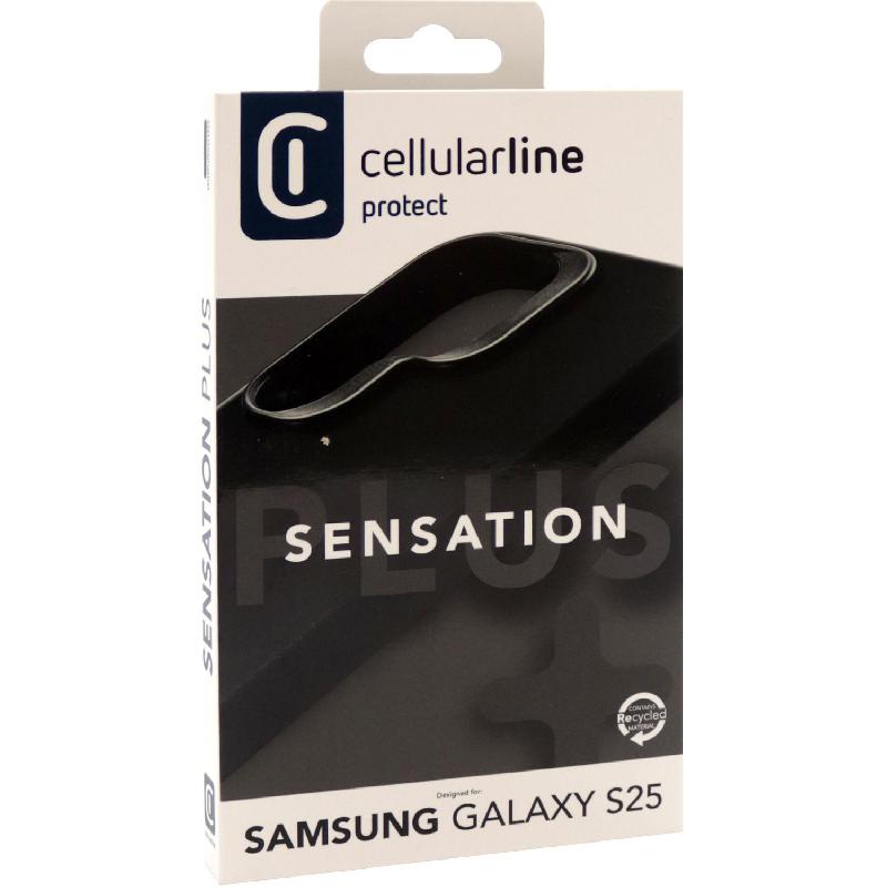 Cellularline Sensation Back Cover Mobile Case, for Samsung Galaxy S25, Black