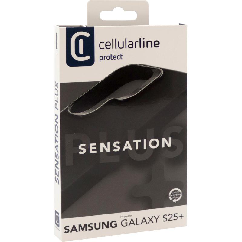 Cellularline Sensation Back Cover Mobile Case, for Samsung Galaxy S25+, Black